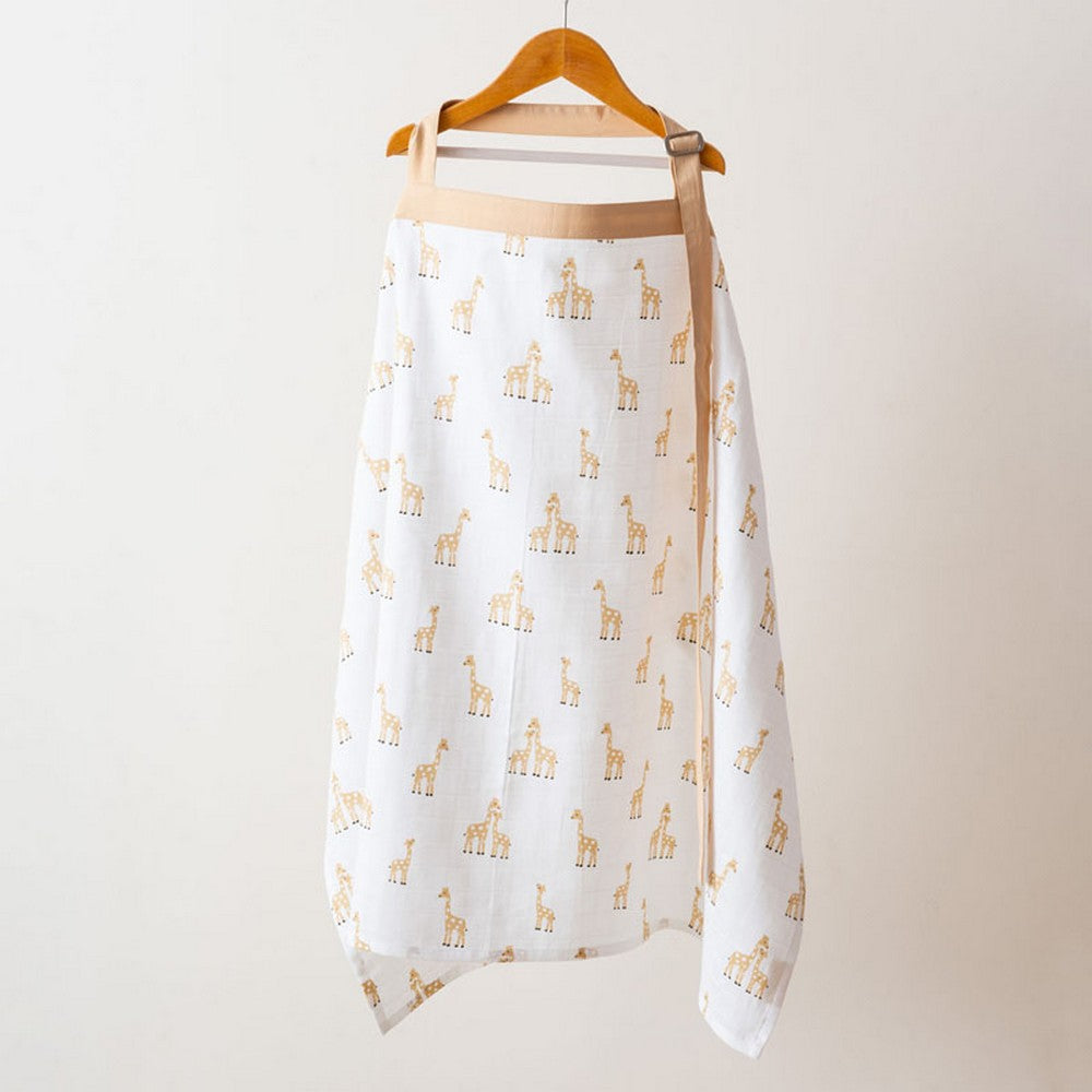 Peach Giraffe Printed Nursing Apron