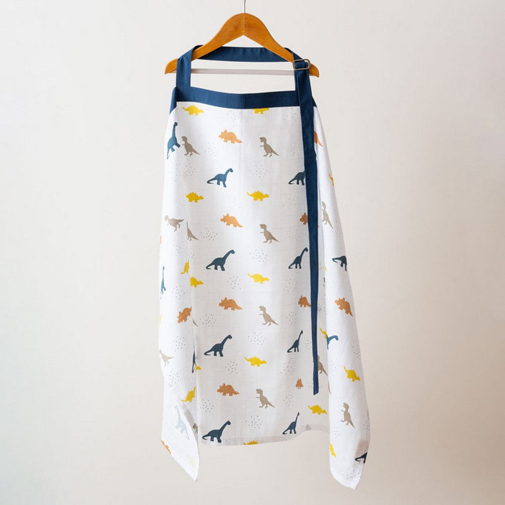 Navy Little Dino Printed Nursing Apron