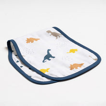Load image into Gallery viewer, Navy Blue Little Dino Printed Burp Cloth
