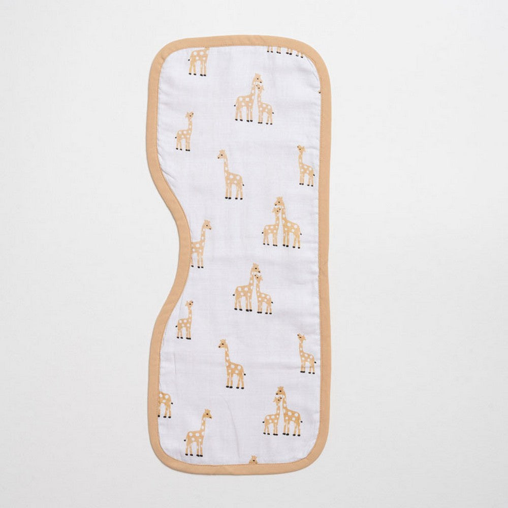 Peach Giraffe Printed Burp Cloth