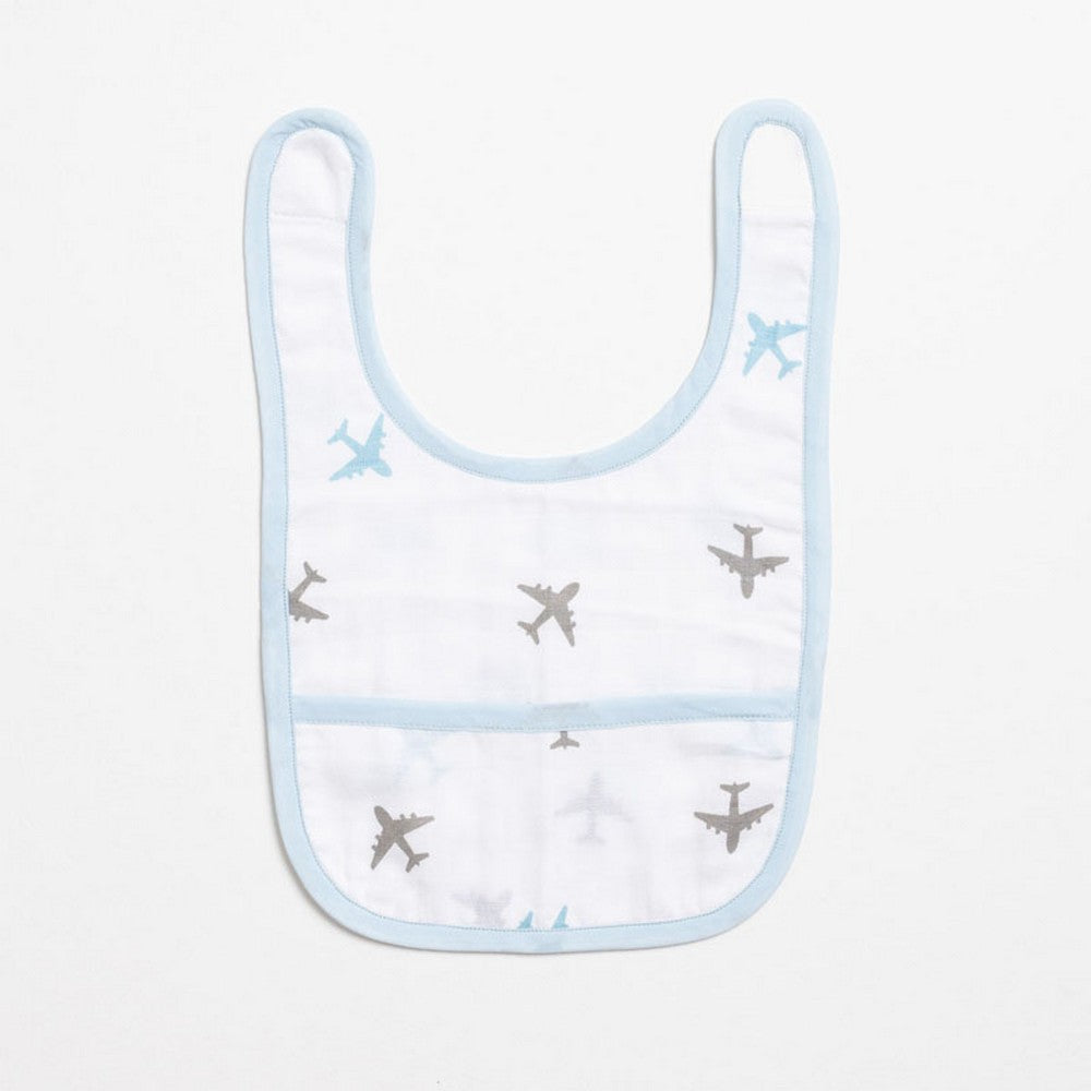 Blue Reversible Classic Muslin Bib