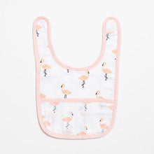 Load image into Gallery viewer, Pink Tropical Flamingo Printed Classic Muslin Bib
