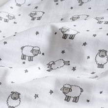 Load image into Gallery viewer, Grey Baa Baa Sheep Theme Muslin Swaddle
