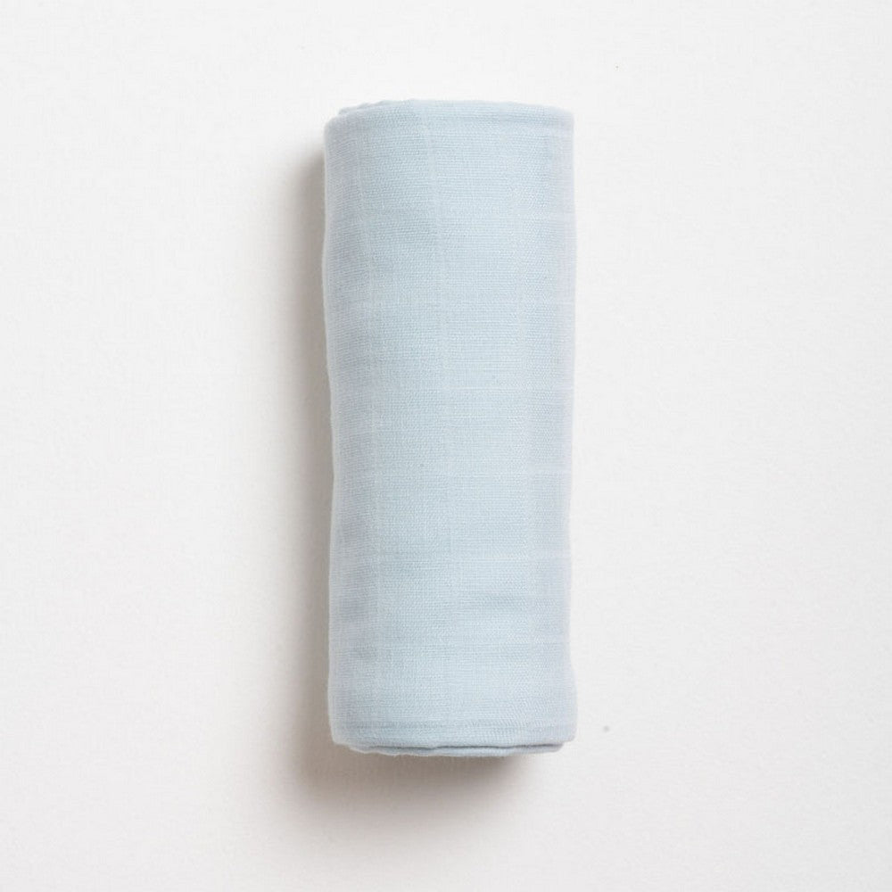 Blue Plain Baby Muslin Swaddle