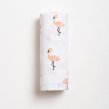 Load image into Gallery viewer, White Tropical Flamingo Theme Muslin Swaddle Pack Of 2
