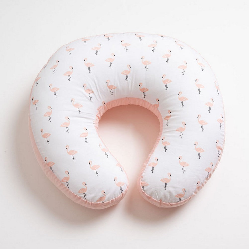 Peach Flamingo Printed Nursing Pillow