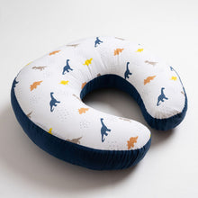 Load image into Gallery viewer, Navy Blue Little Dino Printed Nursing Pillow
