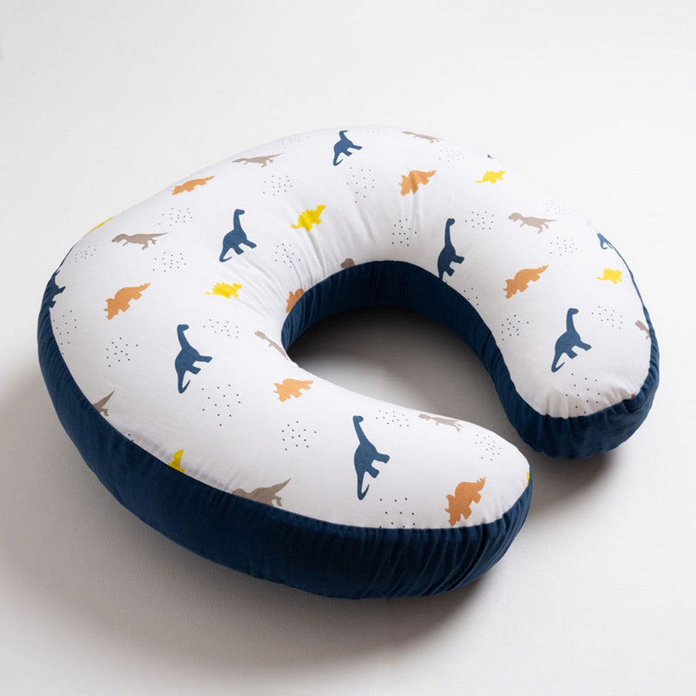 Navy Blue Little Dino Printed Nursing Pillow