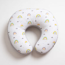 Load image into Gallery viewer, Grey Follow The Rainbow Printed Nursing Pillow Cover
