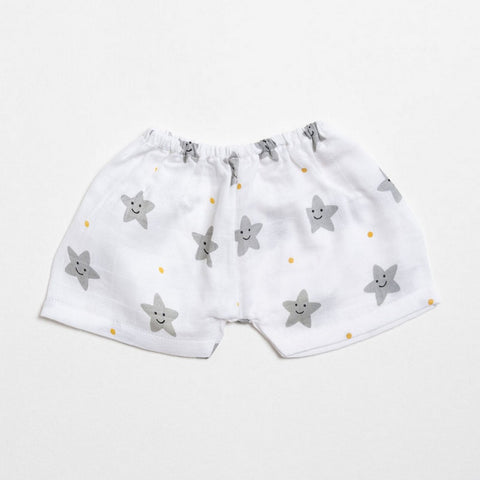 Mint Smiley Star Printed Muslin Shorts Pack Of 2