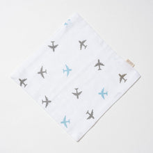 Load image into Gallery viewer, White Airplane Printed Muslin Washcloth Pack Of 2
