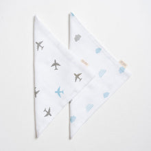 Load image into Gallery viewer, White Airplane Printed Muslin Washcloth Pack Of 2
