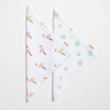 Load image into Gallery viewer, White Tropical Flamingo Printed Muslin Washcloth Pack Of 2
