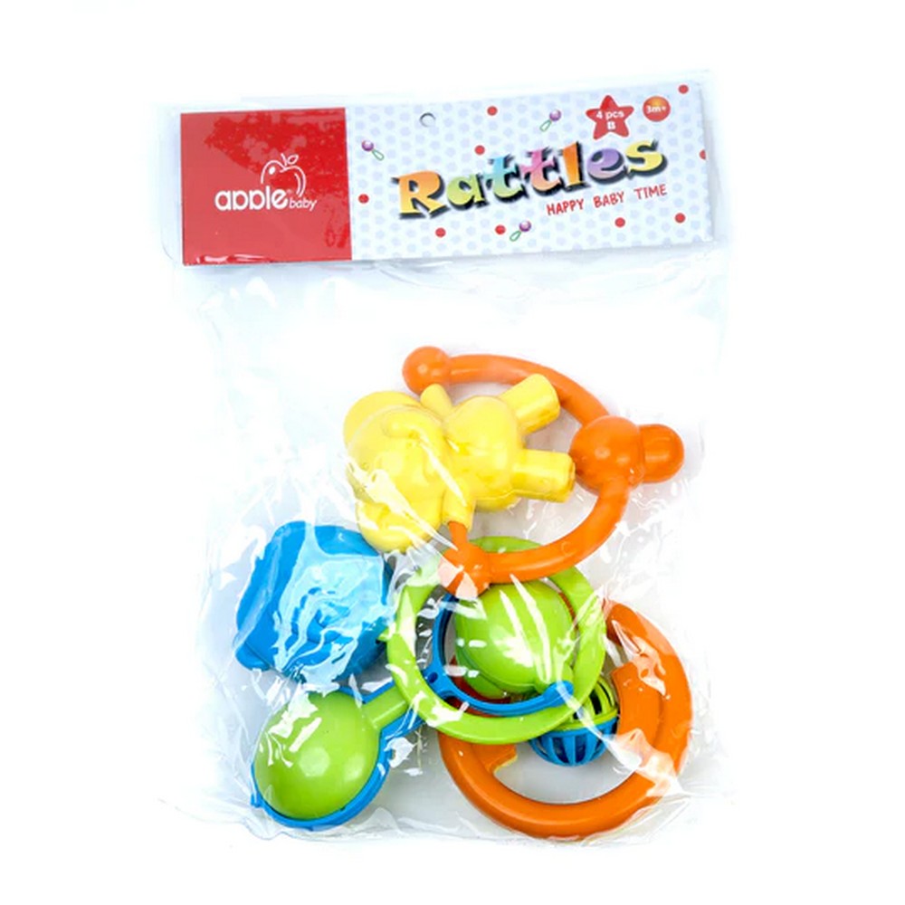 Plastic Baby Rattle Toy - 4Pcs