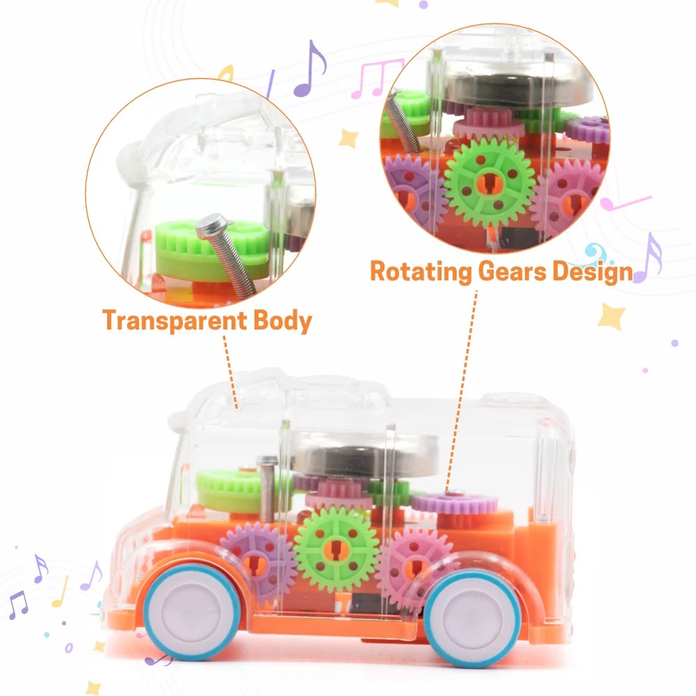 Transparent Gear Bus (Color May Vary)