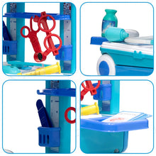 Load image into Gallery viewer, Blue Premium Doctor Set Trolley With LED Light Instruments
