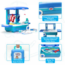 Load image into Gallery viewer, Blue Premium Doctor Set Trolley With LED Light Instruments
