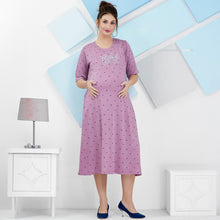 Load image into Gallery viewer, Purple Heart Printed Nursing Maternity Midi Dress
