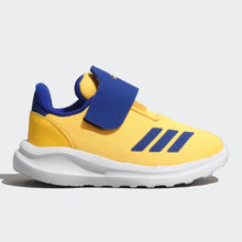 Load image into Gallery viewer, Yellow &amp; Blue Hook &amp; Loop Strap Adidas Shoes
