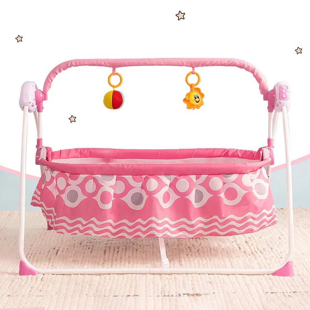 Infantso Deluxe Baby Cradle-Pink & Grey