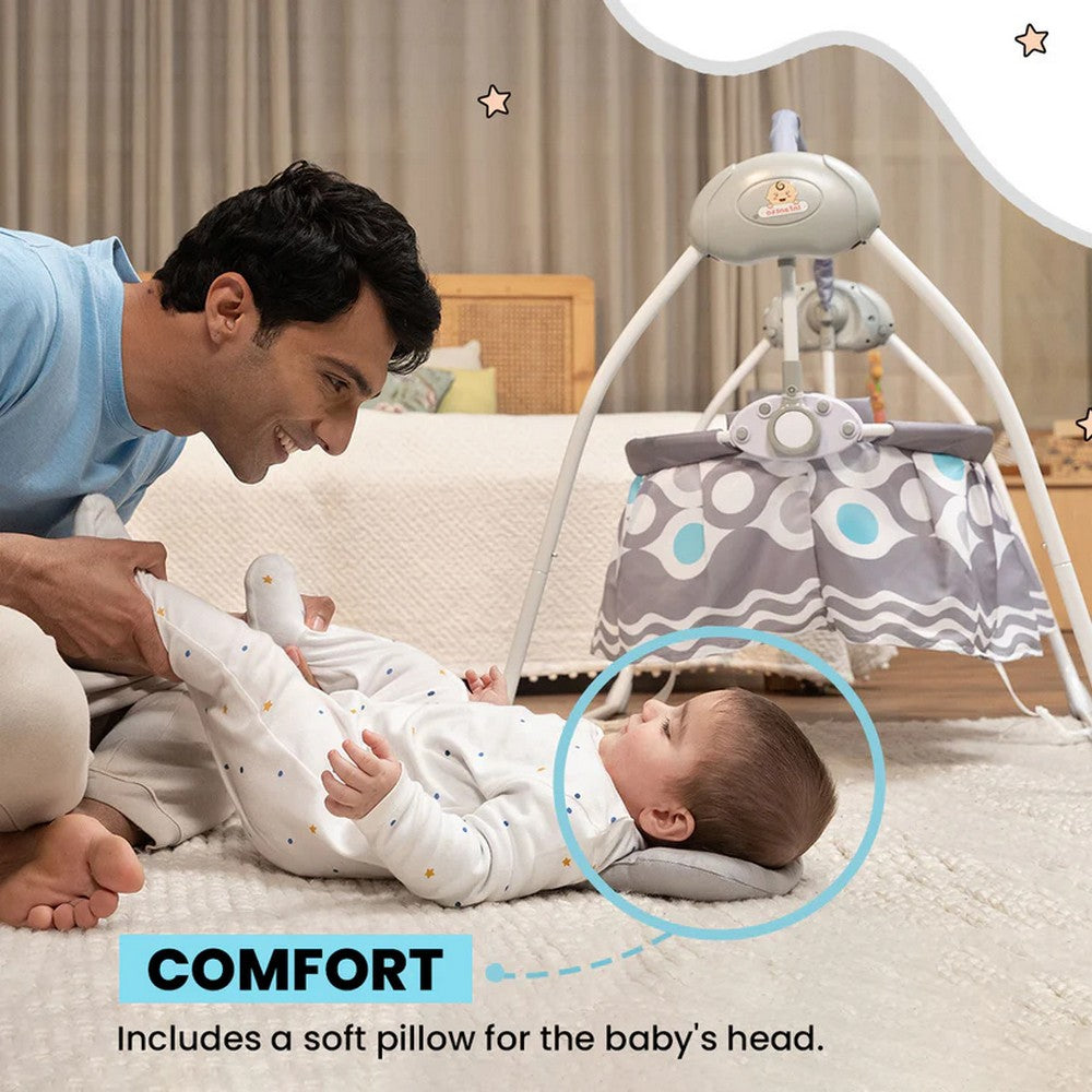 Infantso Deluxe Baby Cradle-Pink & Grey