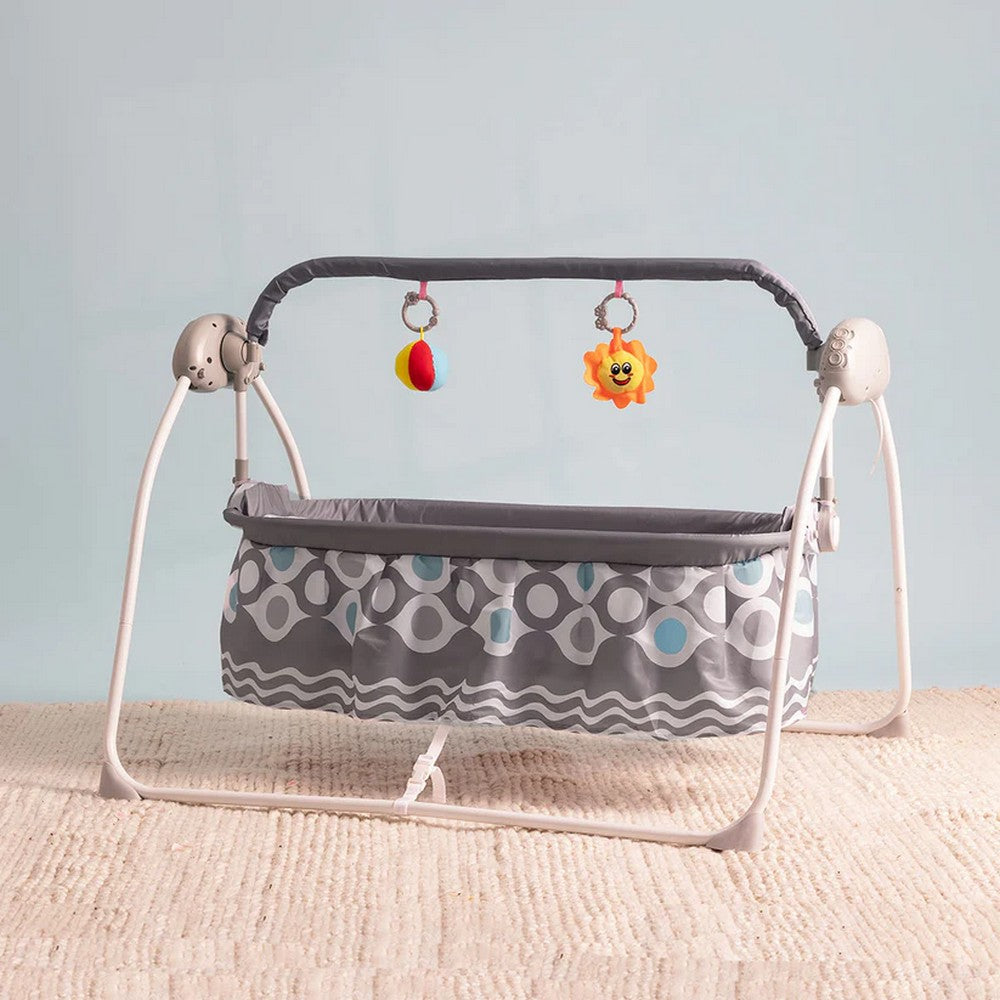 Infantso Deluxe Baby Cradle-Pink & Grey