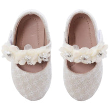 Load image into Gallery viewer, Beige Embellished Velcro Closure Ballerina
