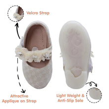 Load image into Gallery viewer, Beige Embellished Velcro Closure Ballerina
