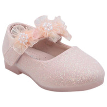 Load image into Gallery viewer, Pink Flower Embellished Velcro Closure Ballerina
