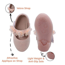 Load image into Gallery viewer, Pink Flower Embellished Velcro Closure Ballerina
