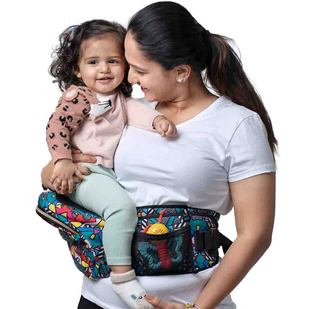Comic Printed Baby Carrier With Hip Seat