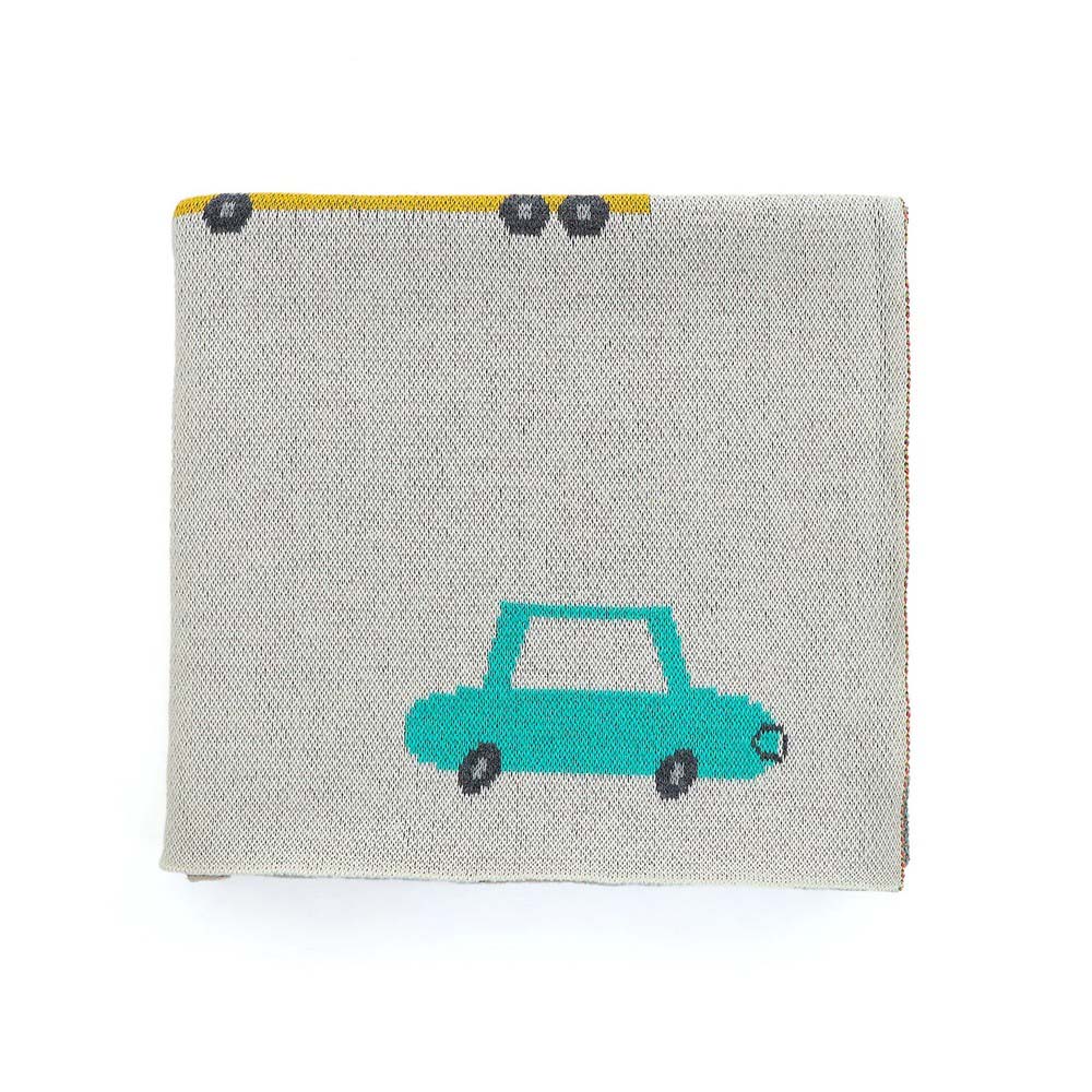 Vehicle Theme Cotton Knitted Ac Blanket