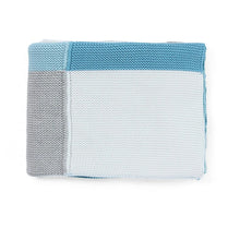 Load image into Gallery viewer, Transfer Knit Color Blocks With Stripes Cotton Knitted Blanket
