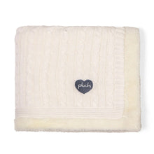 Load image into Gallery viewer, Ivory Cotton Knitted Blanket With Embroidered Heart
