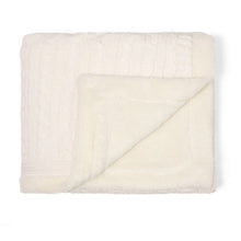 Load image into Gallery viewer, Ivory Cotton Knitted Blanket With Embroidered Heart
