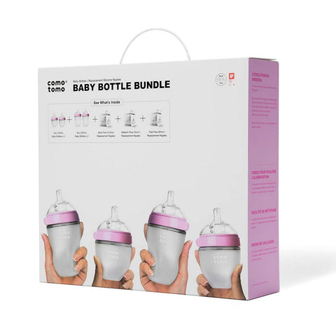 Pink Baby Bottle Bundle - Pack Of 7