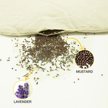 Load image into Gallery viewer, Small Baby`s First Pillow Filled With Mustard Seeds &amp; Aromatic Lavender Flower
