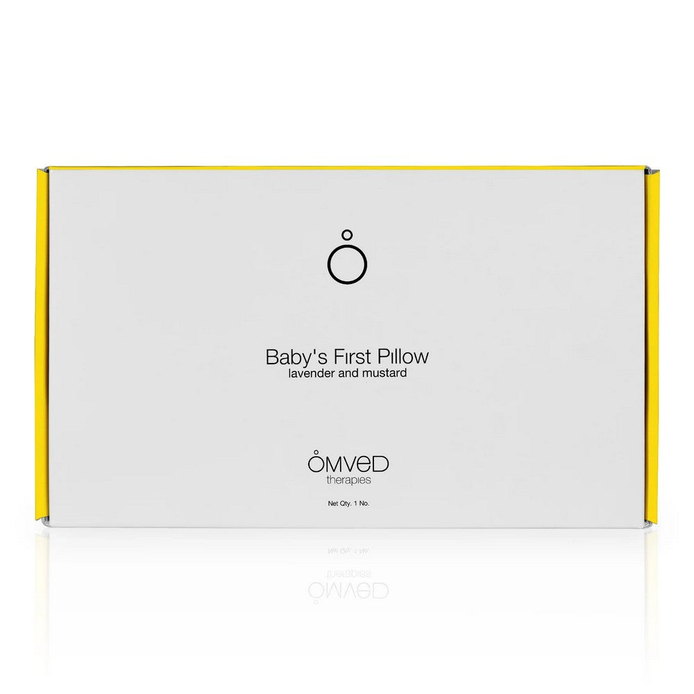 Omved Small Baby`s First Pillow Filled With Mustard Seeds & Aromatic Lavender Flower