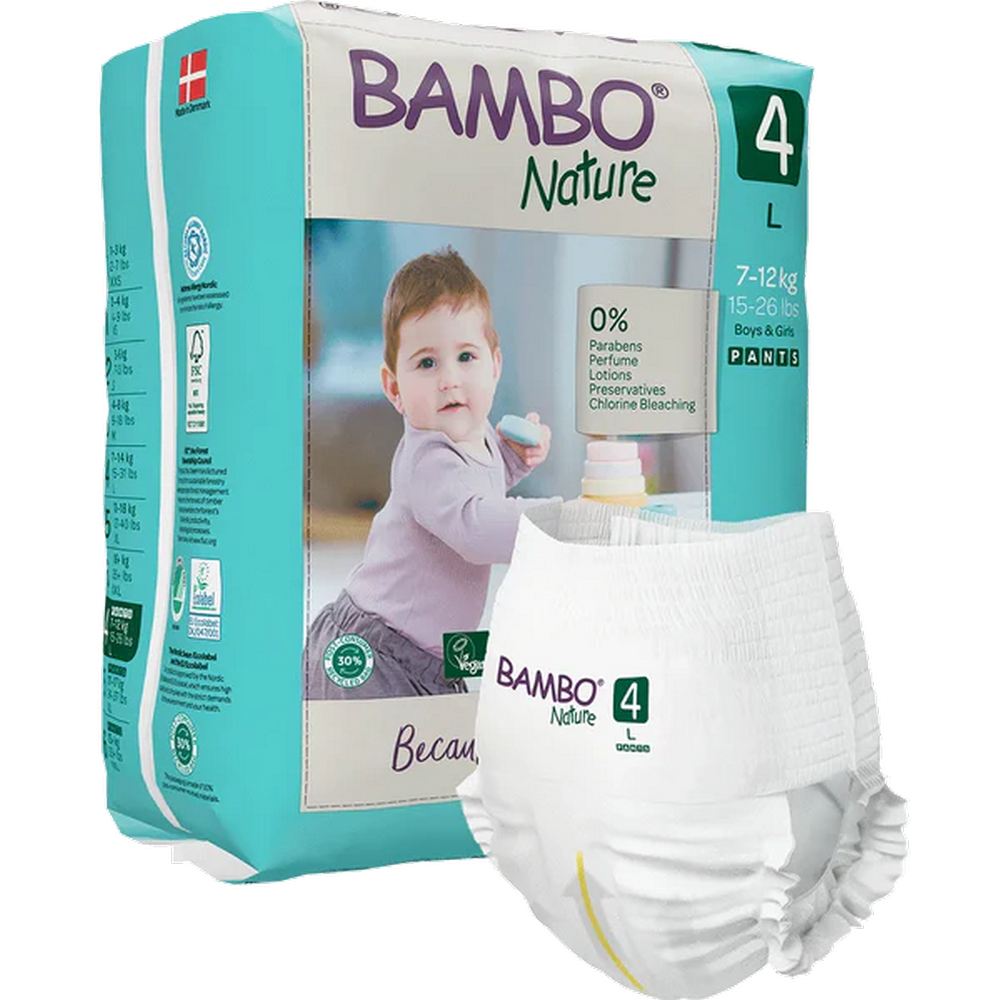 Size 4 Bambo Nature Pant Style Diapers - 20 (7-14 kg)