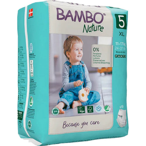 Size 5 Bambo Nature Pant Style Diapers - 19 Pants(11-17 kg)