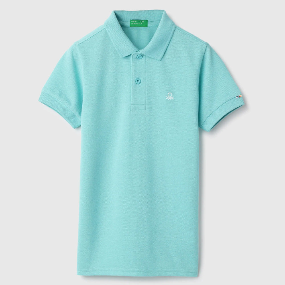 Green Regular Polo Neck Solid T-Shirt