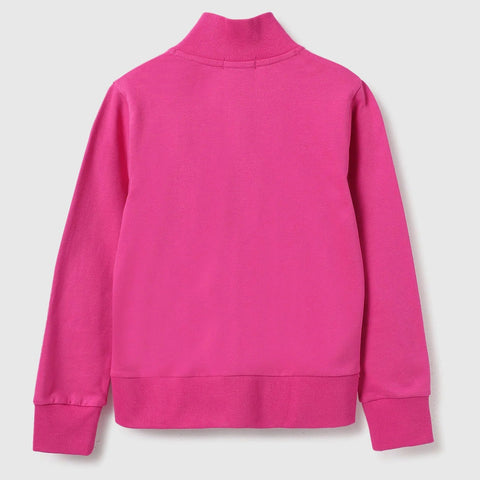 Pink Benetton Embossed High Neck Jacket