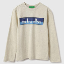 Load image into Gallery viewer, Grey Benetton Printed Full Sleeves Cotton T-Shirt
