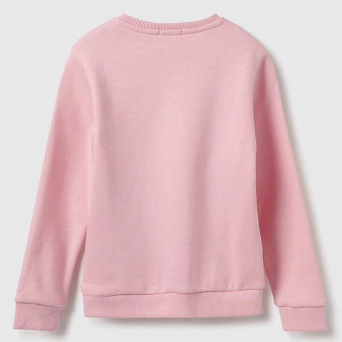 Pink Benetton Regular Fit Round Sweatshirts