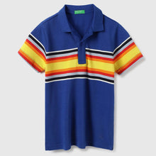 Load image into Gallery viewer, Blue Striped Polo T-Shirt
