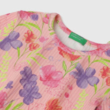 Load image into Gallery viewer, Pink Regular Fit Round Neck Floral Printed Top
