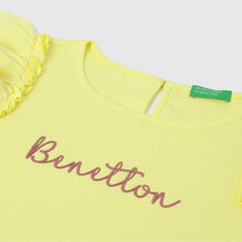 Load image into Gallery viewer, Yellow Benetton Regular Fit Solid Cotton Dress
