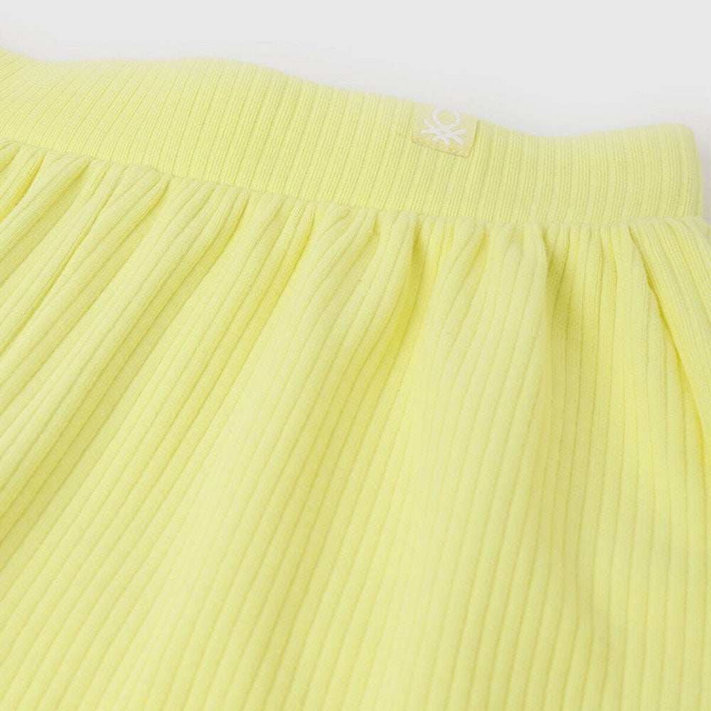 Yellow Elasticated Cotton Shorts