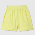 Yellow Elasticated Cotton Shorts