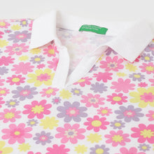 Load image into Gallery viewer, Pink Floral Printed Polo T-Shirt
